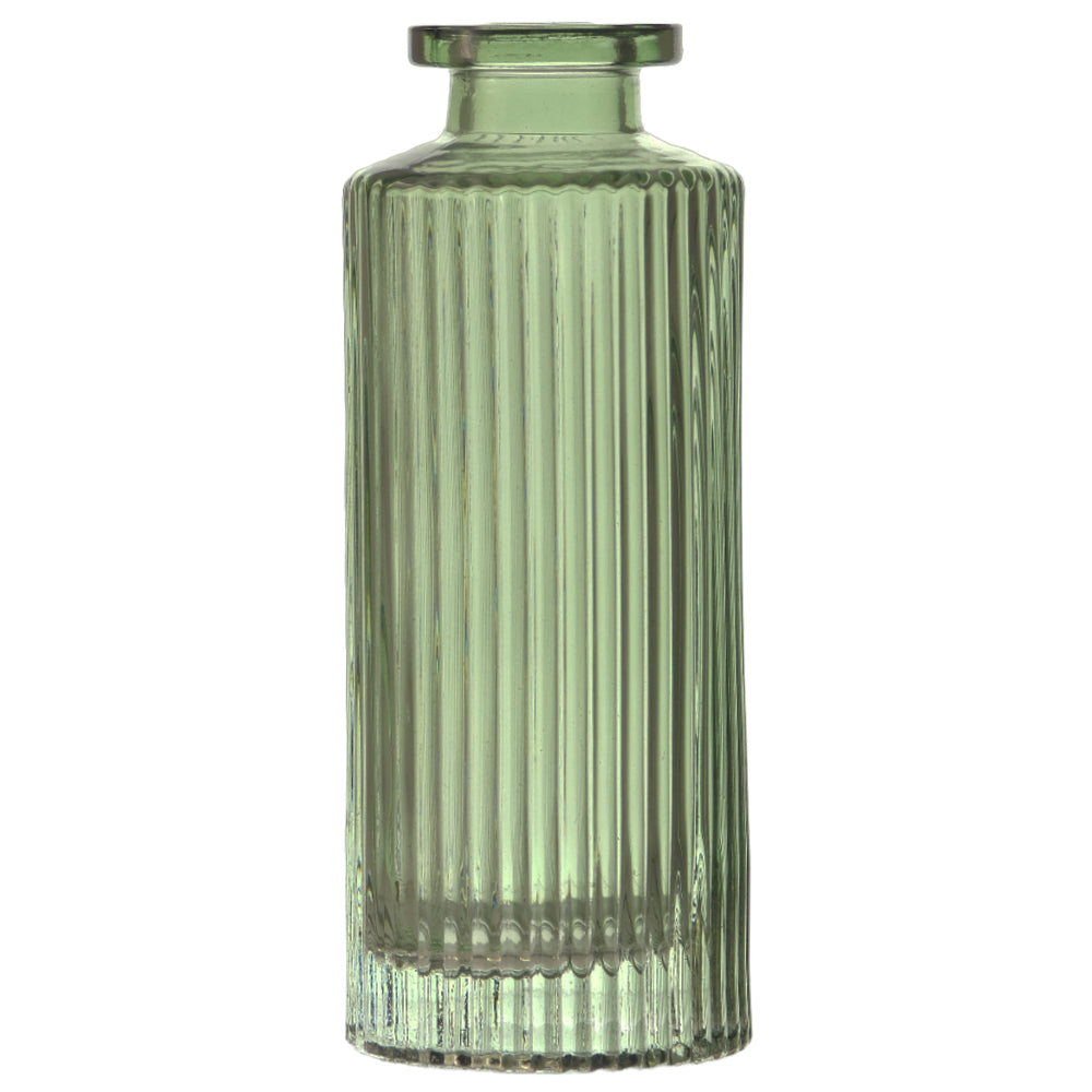 Sage Green | Small Ribbed Bottle Vase | 13cm Tall | Gisela Graham