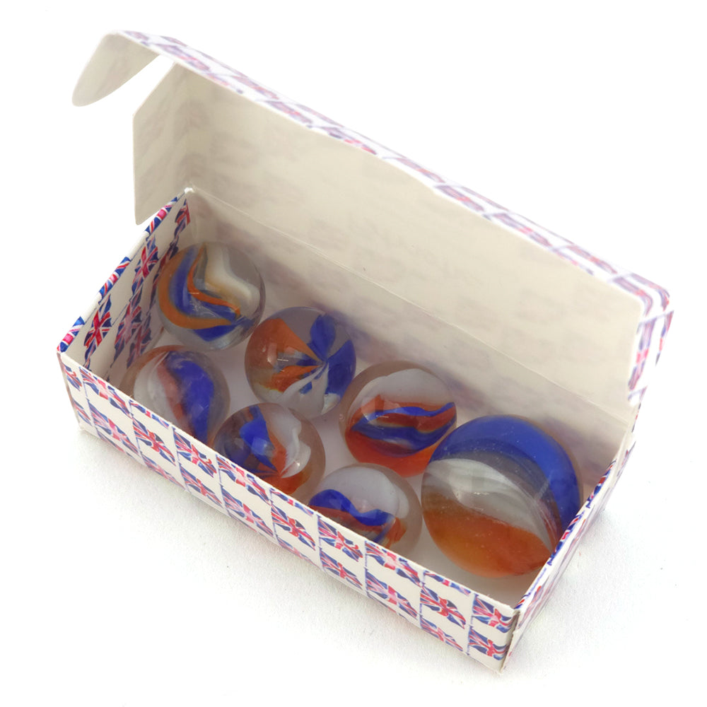 Patriotic | Mini Box of Marbles for Kids | Cracker Filler | Party Bag Gift