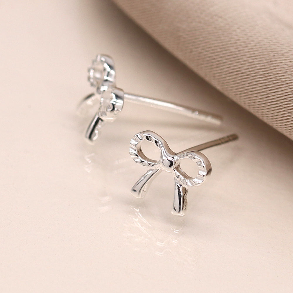 Sterling Silver Dainty Bow Earrings | Mini Gift | Cracker Filler