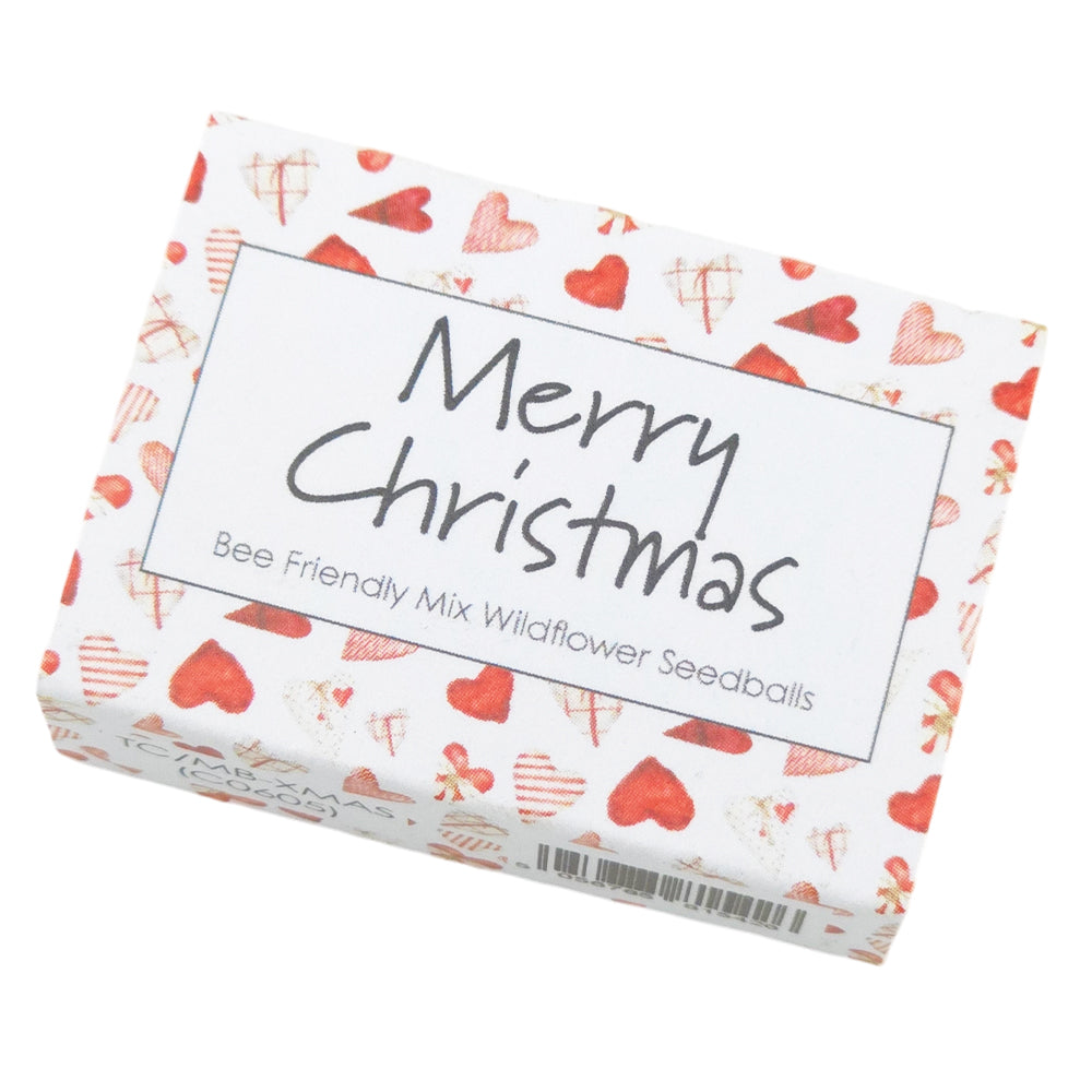 Scandi Hearts | Merry Christmas | Bee Mix 6 Seedballs | Cracker Filler Mini Gift