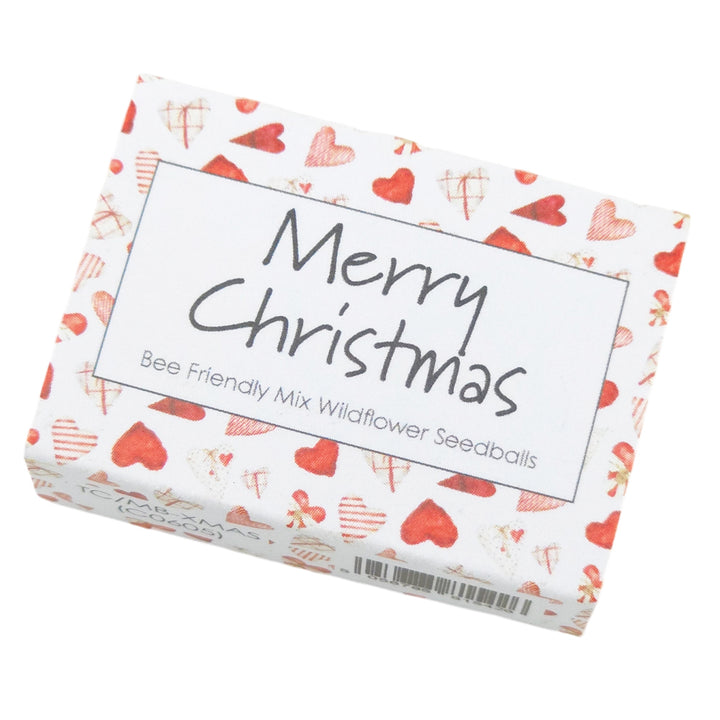 Scandi Hearts | Merry Christmas | Bee Mix 6 Seedballs | Cracker Filler Mini Gift
