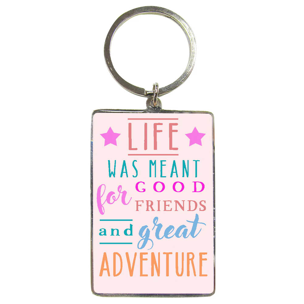 Good Friends & Adventure | Metal Keyring | Little Gift | Cracker Filler