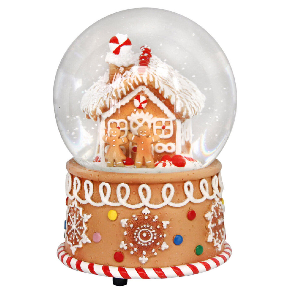 Luxury Gisela Graham Christmas Musical Glass Snow Globe | Gingerbread House