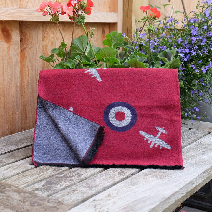 RAF Bomber Planes | Red | Gents Scarf | 30cm Wide | Gift Idea