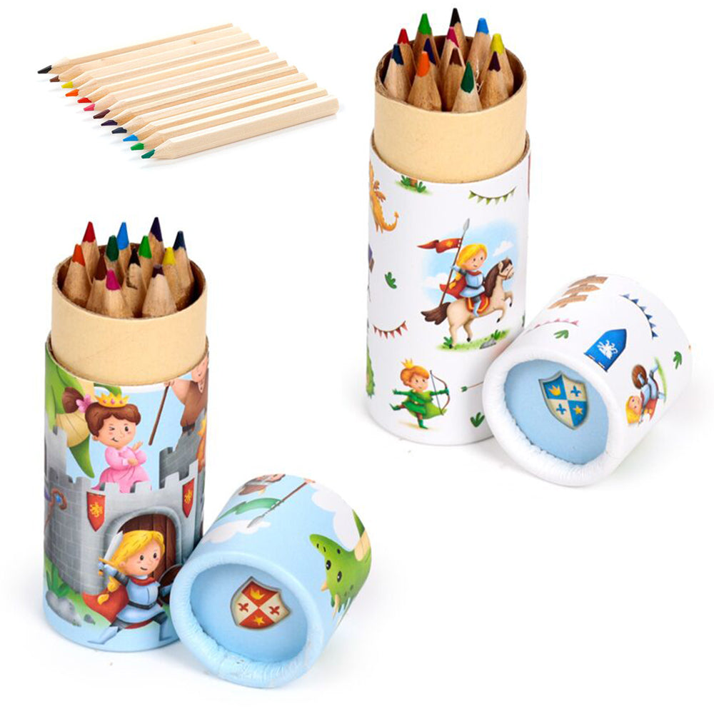 Knights & Dragons | Tube of Pencil Crayons for Kids | Single | Cracker Filler