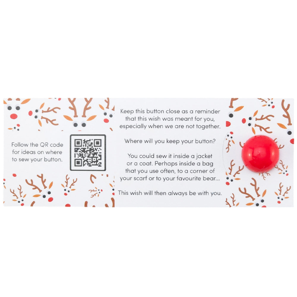 You Too Can be Rudolph! | Christmas | Button Wishes Sew On Token | Little Gift