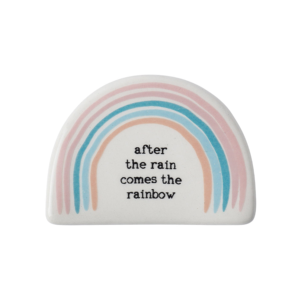 After the Rain Comes the Rainbow | Ceramic Token | Mini Gift | Cracker Filler