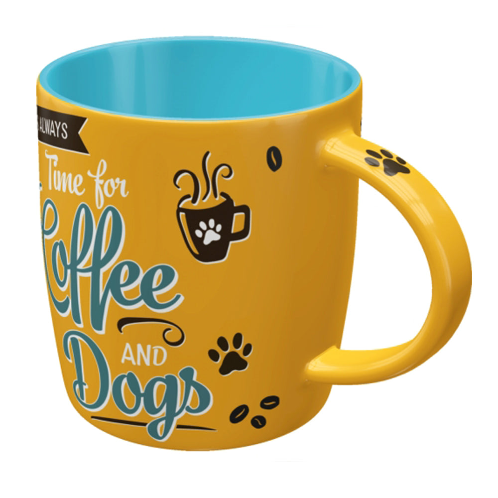 It's Always Time For Coffee And Dogs Vintage Design Ceramic Mug