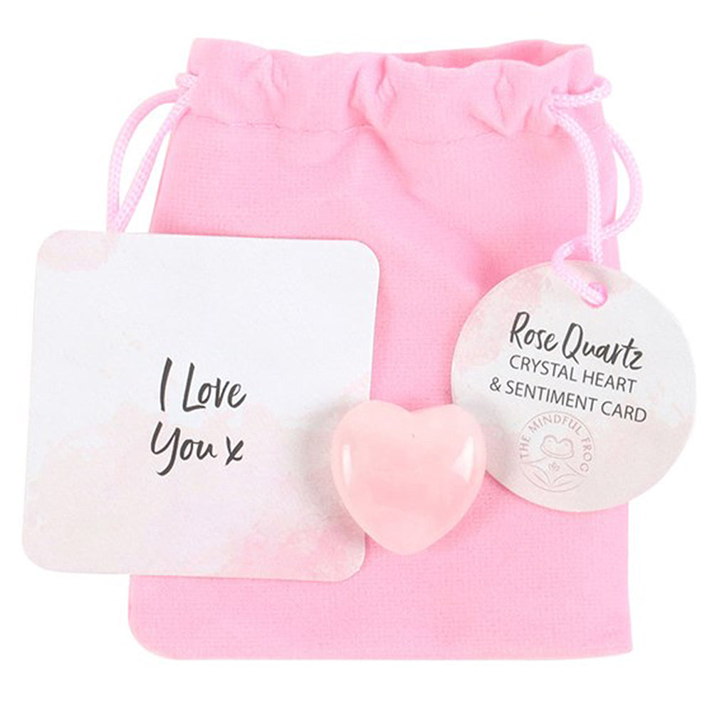 I Love You | Rose Quartz Crystal Heart | Clarity | Little Gift | Cracker Filler