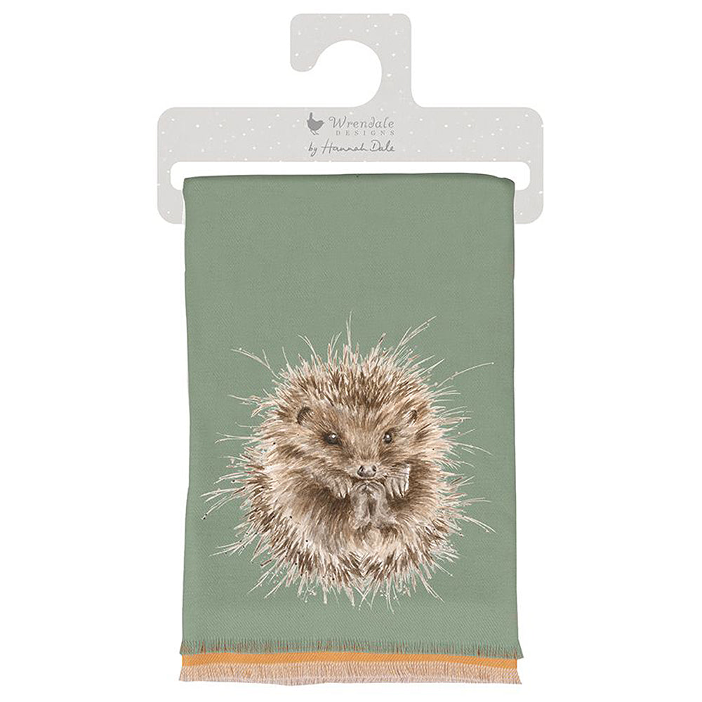 Hedgehog Awakening | Ladies Olive Green Winter Scarf | Wrendale Designs