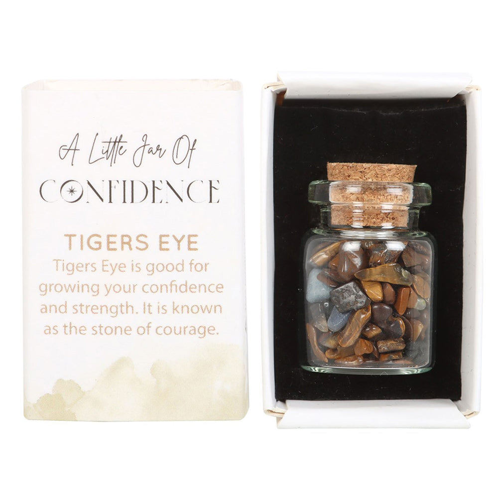 A Mini Jar of Confidence | Tiger's Eye Crystals | Matchbox Gift | Cracker Filler