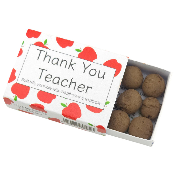 Thank You Teacher | 6 Seedball Matchbox | Butterfly Mix | Cracker Filler Gift