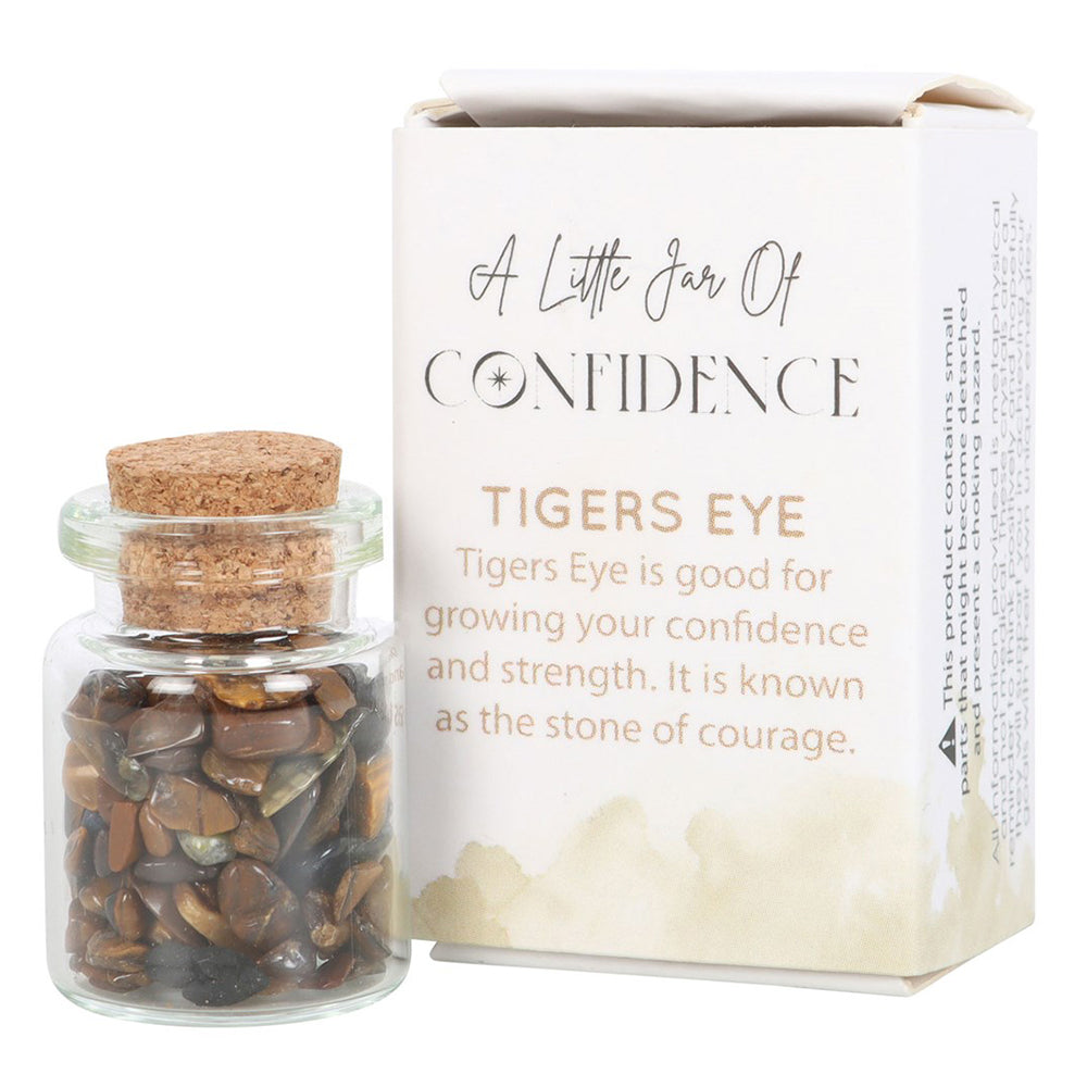 A Mini Jar of Confidence | Tiger's Eye Crystals | Matchbox Gift | Cracker Filler