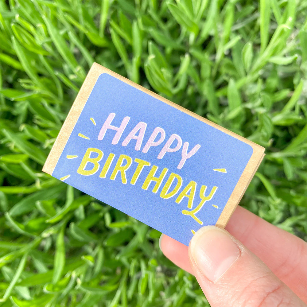 Happy Birthday | Matchbox of 6 Seedballs | Cracker Filler | Mini Gift