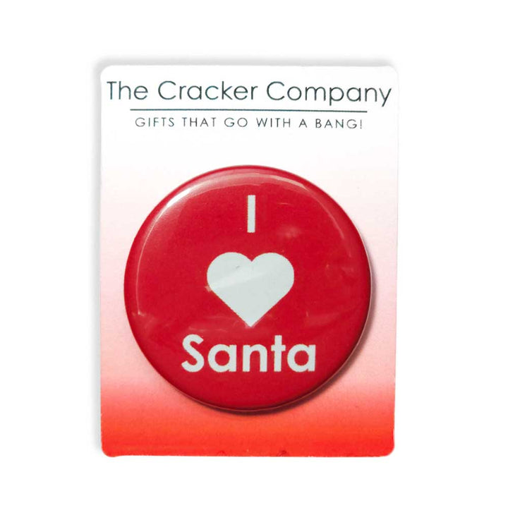 I Love Santa | 38mm Button Pin Badge | Little Gift | Cracker Filler