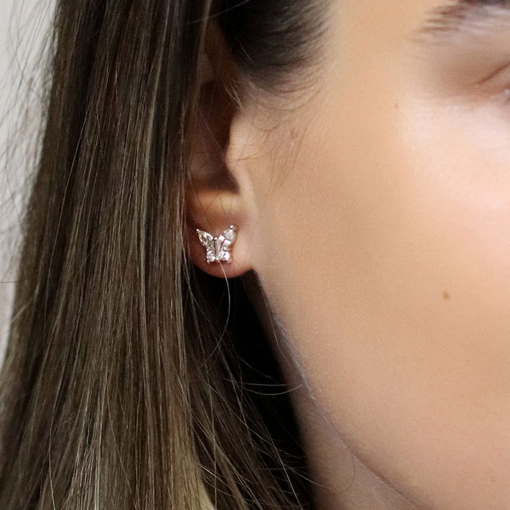 Silver Plated Crystal Butterfly Earrings | Mini Gift | Cracker Filler