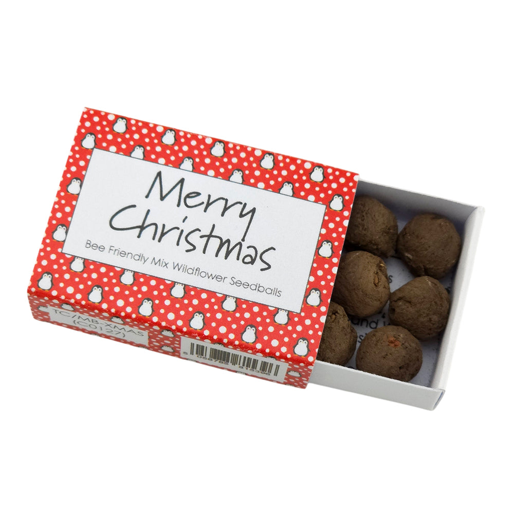 Snowtime Penguin | Merry Christmas | Bee Mix 6 Seedballs | Cracker Filler