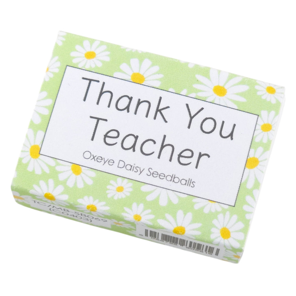 Thank You Teacher | 6 Seedball Matchbox | Oxeye Daisies | Cracker Filler Gift