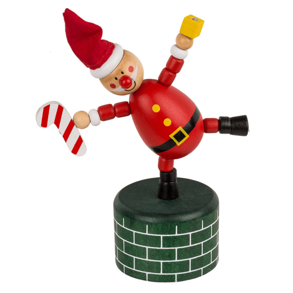 Christmas Wooden Push Up Puppet Toy | 11-13cm | Little Gift | Cracker Filler