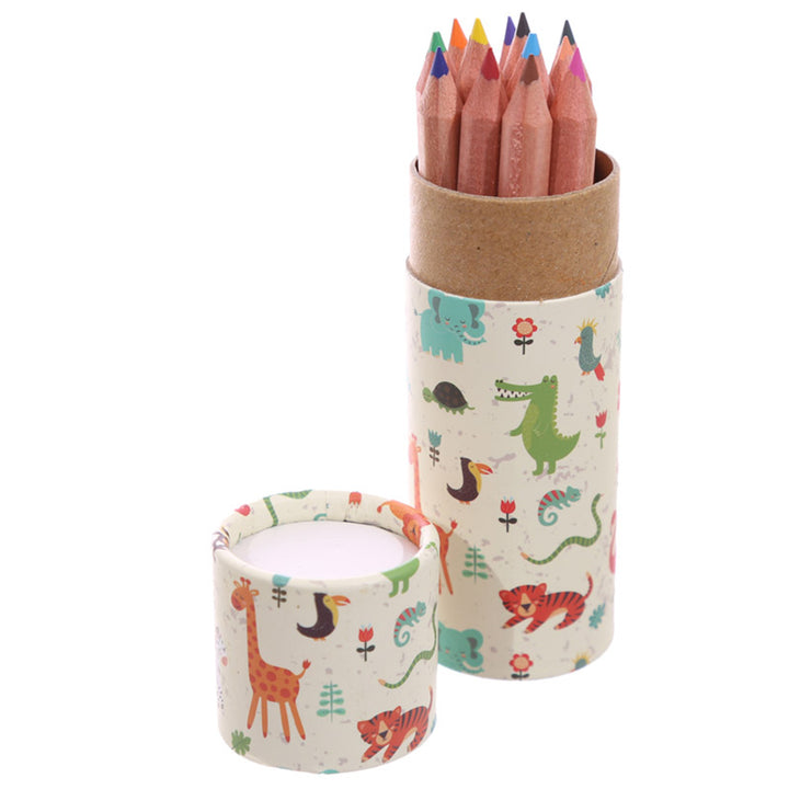 Fun in the Wild | Tube of Pencil Crayons for Kids | Little Gift | Cracker Filler