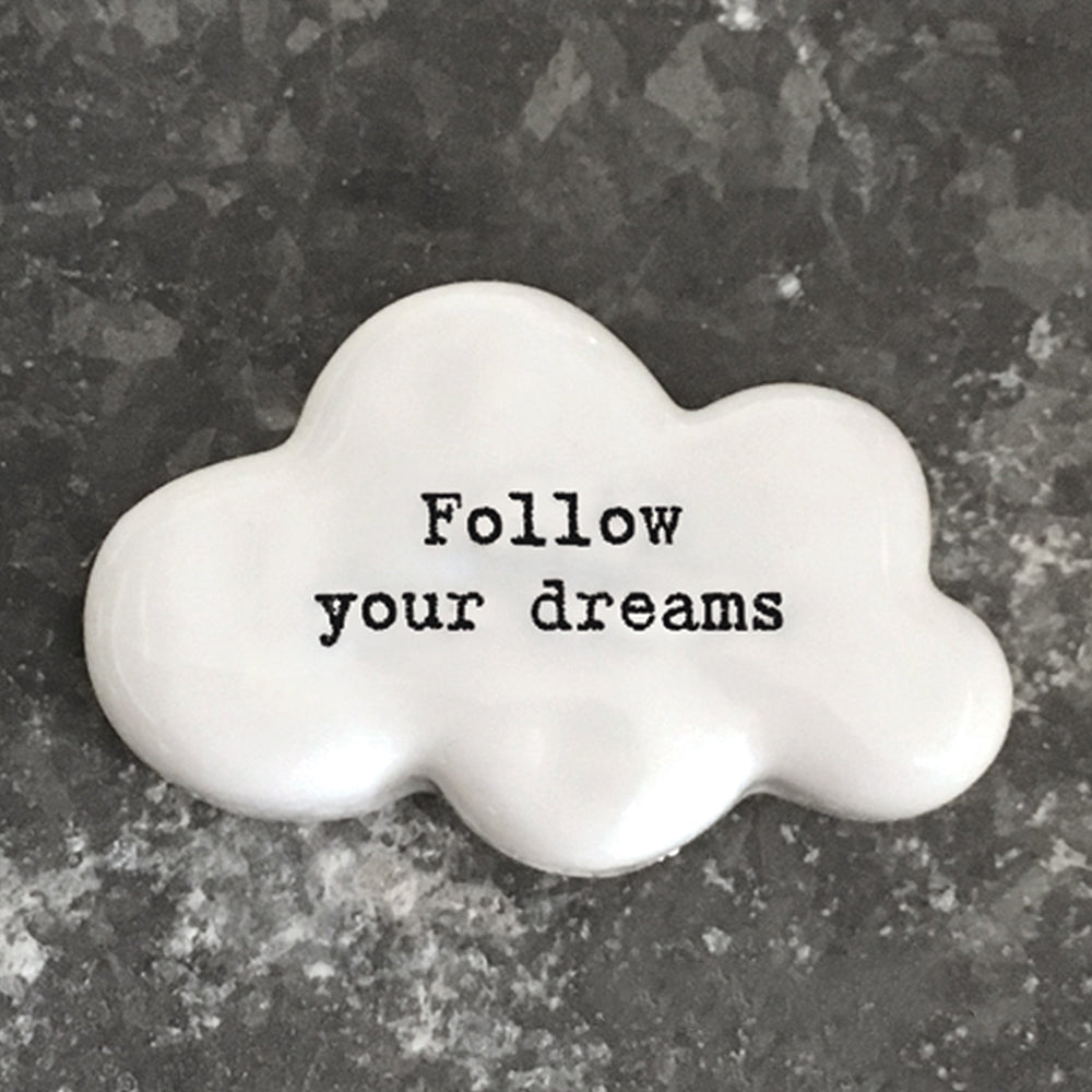 Follow Your Dreams | Ceramic Cloud Token | Mini Gift | Cracker Filler