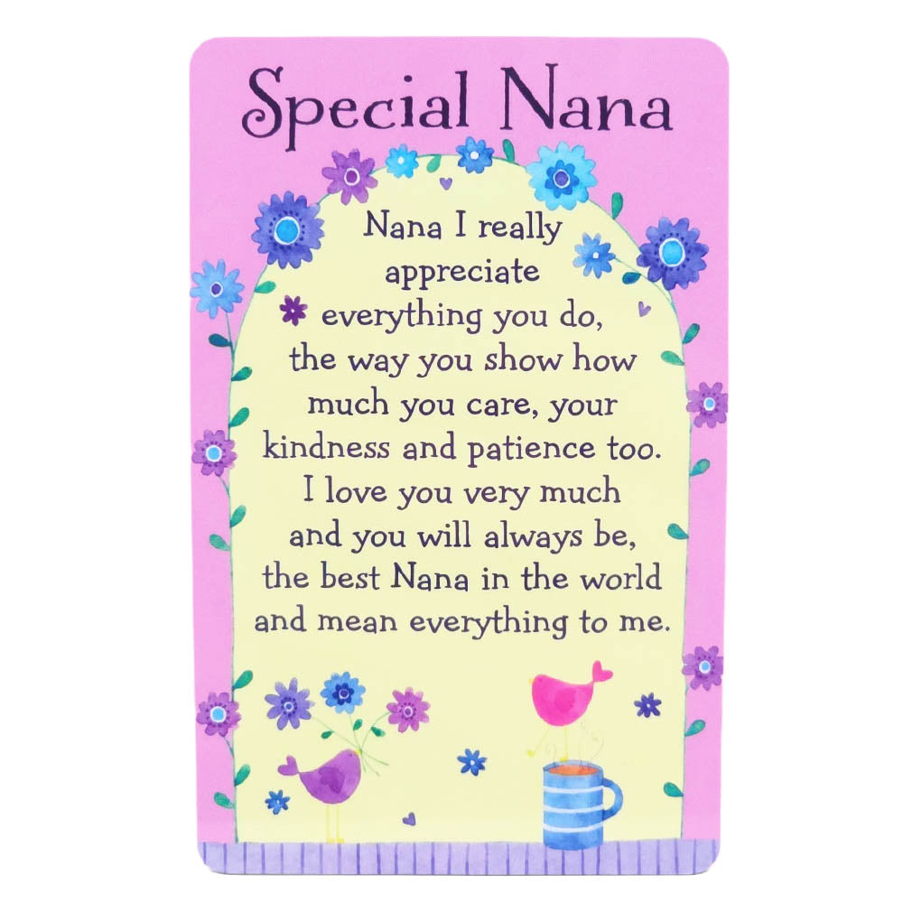 Special Nana | Mini Keepsake Verse Card | Cracker Filler Little Gift