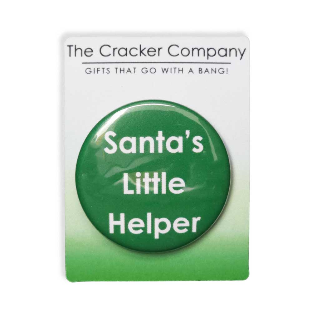 Santa's Little Helper | 38mm Button Pin Badge | Little Gift | Cracker Filler