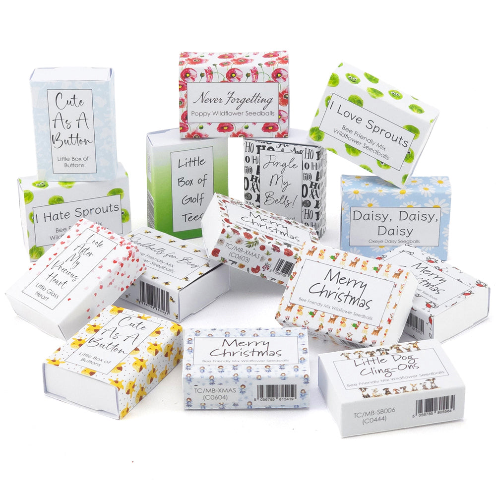 Box of Cling-Ons | 6 Seedball Matchbox | Bee Mix | Cracker Filler | Little Gift