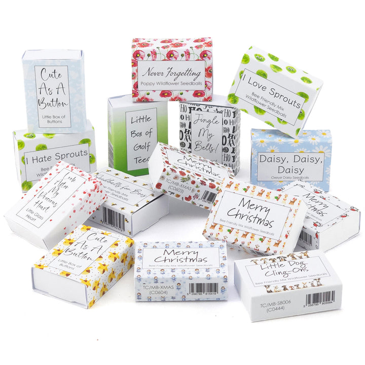 Box of Cling-Ons | 6 Seedball Matchbox | Bee Mix | Cracker Filler | Little Gift