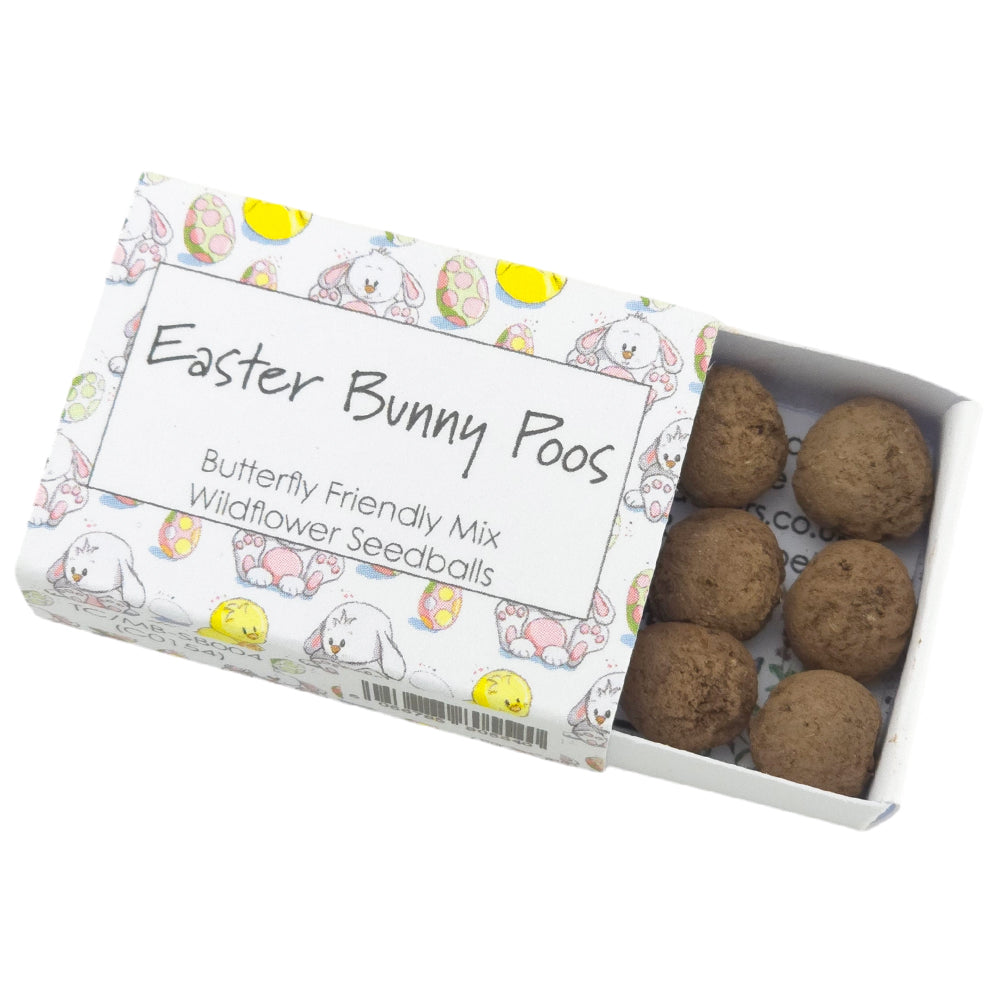Easter Bunny Poos | 6 Seedball Matchbox | Butterfly Mix | Cracker Filler Gift
