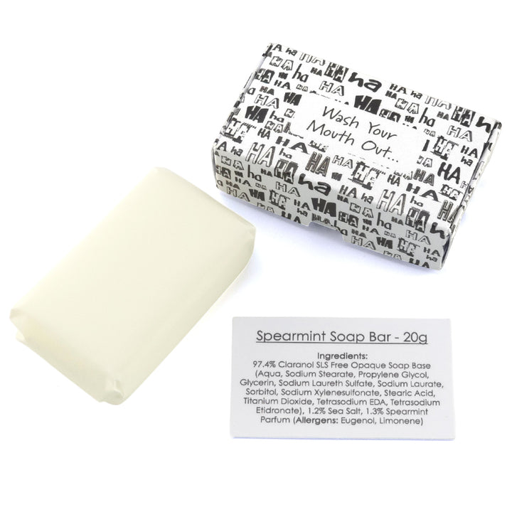 Wash Your Mouth Out | Spearmint 20g Travel Soap Bar | Little Gift | Cracker Filler