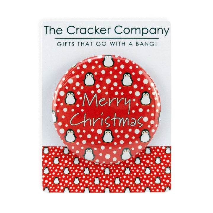 Snowtime Penguin | Merry Christmas | 38mm Pin Badge | Little Gift | Cracker Filler