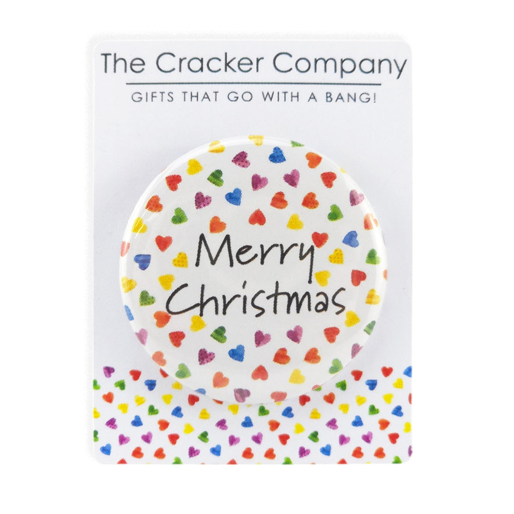 Proud Pride Love | Merry Christmas | 38mm Pin Badge | Little Gift | Cracker Filler