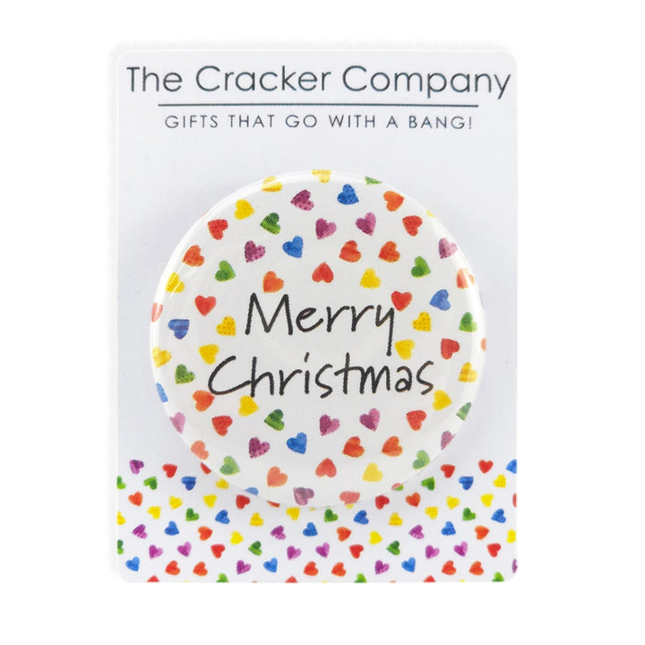 Proud Pride Love | Merry Christmas | 38mm Pin Badge | Little Gift | Cracker Filler