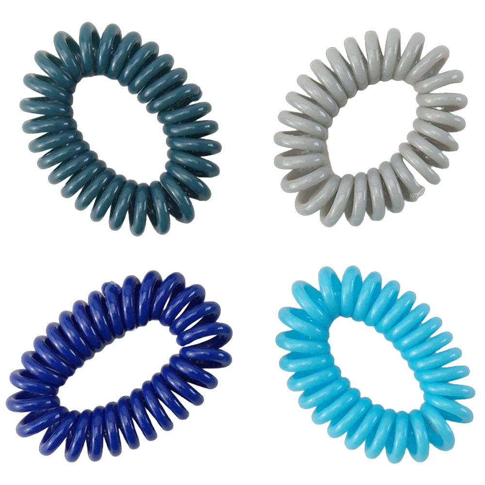 Shades of Blue | 4 Spiral Hair Ties | Mini Gift | Cracker Filler