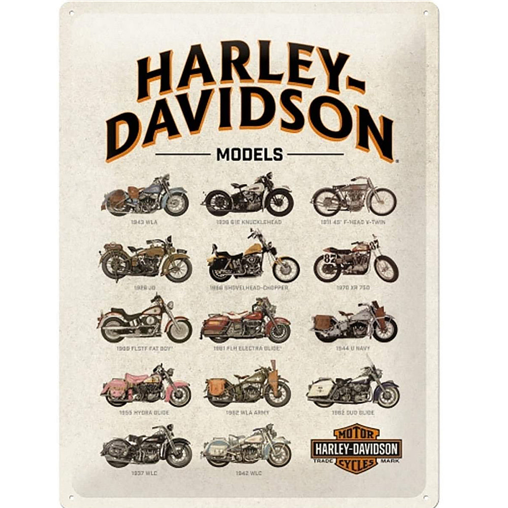 Harley Davidson Vintage Portraits Nostalgic Art Embossed Tin Sign | Retro Gift | 40x30cm