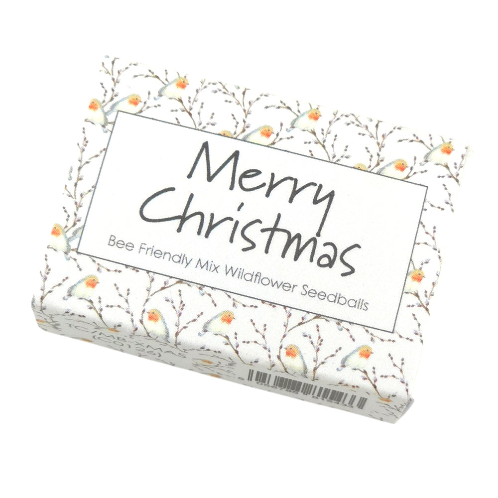 Willow & Robin | Merry Christmas Bee Mix 6 Seedballs | Cracker Filler Mini Gift