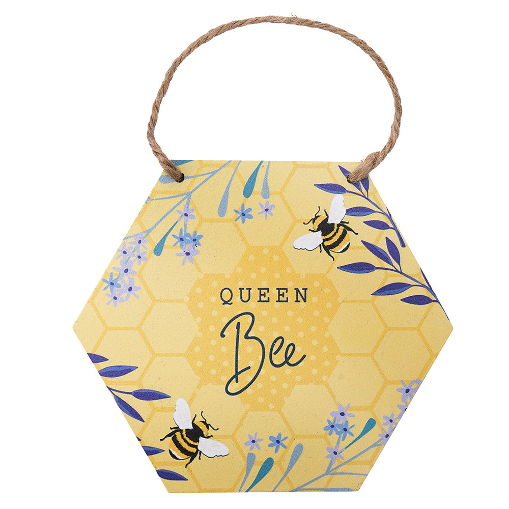 Queen Bee Themed Wooden Hanging Plaque | Letterbox Gift