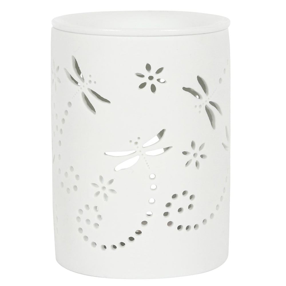 Cut Out Dragonfly | Oil Burner | White Ceramic | 12.5cm Tall