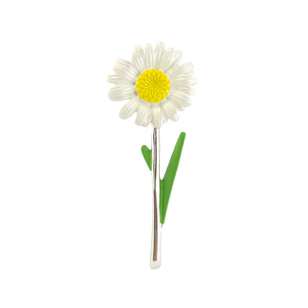 White Daisy Brooch | 5.5cm Long | Little Gift | Cracker Filler