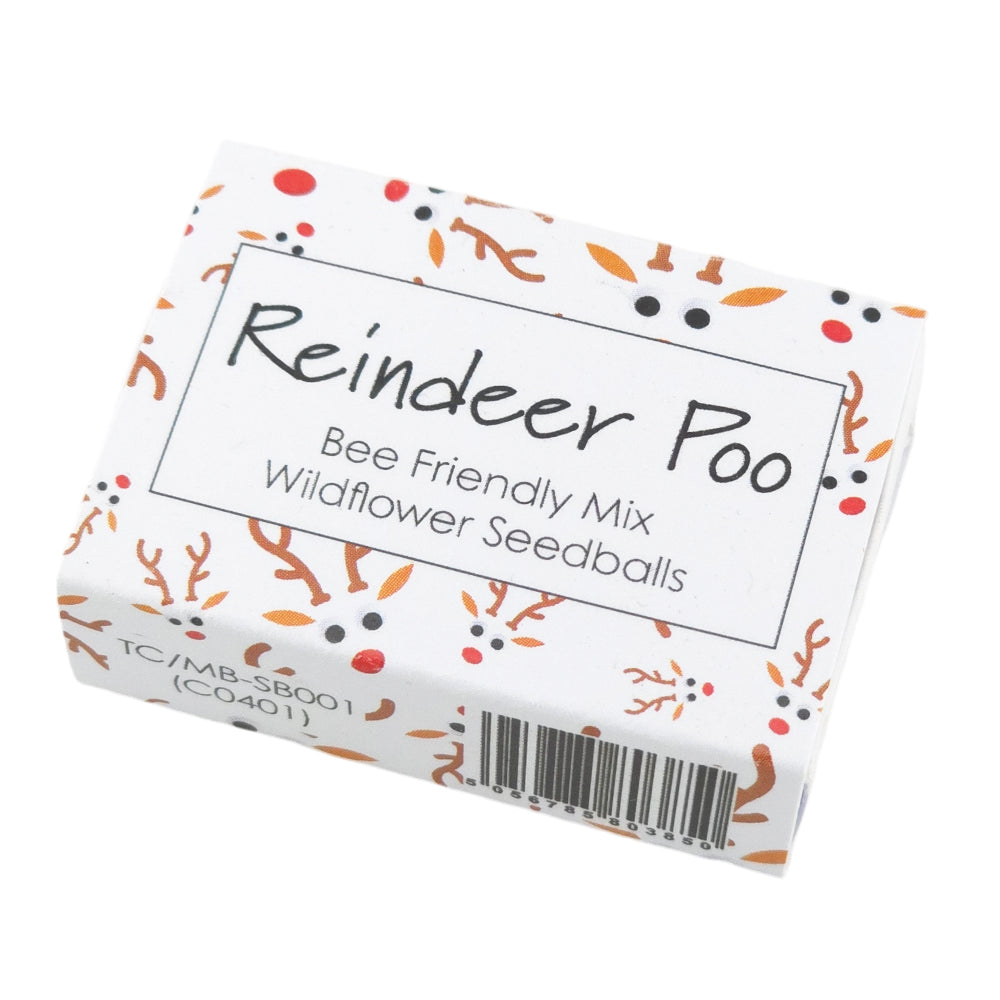 Reindeer Poos | 6 Seedball Matchbox | Bee Mix | Cracker Filler | Little Gift