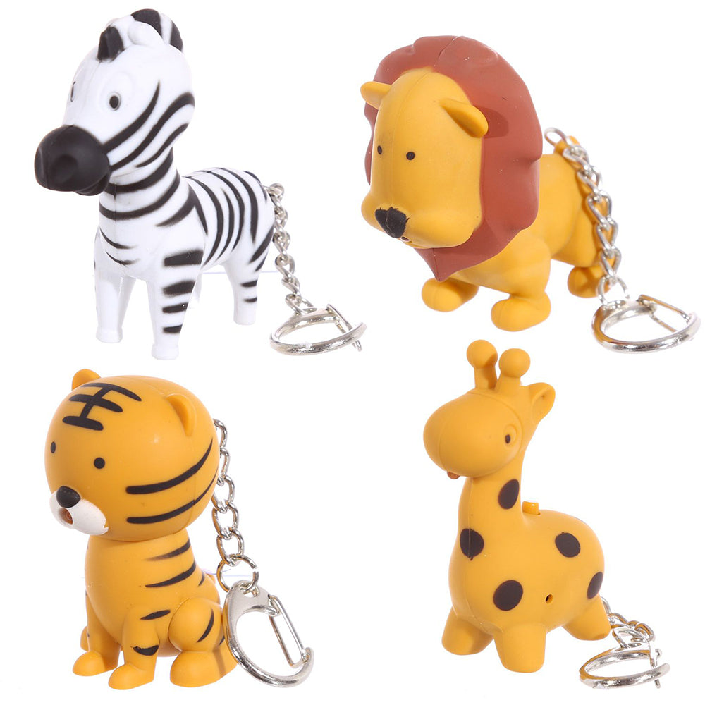Jungle Animal Keyring | LED Torch & Animal Sound | Single | Mini Cracker Filler