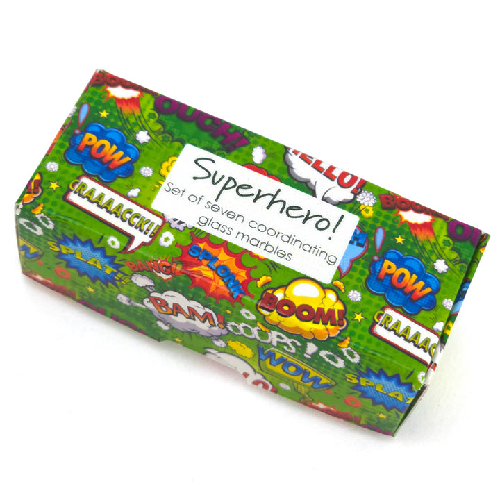 Superhero | Mini Box of Marbles for Kids | Cracker Filler | Party Bag Gift
