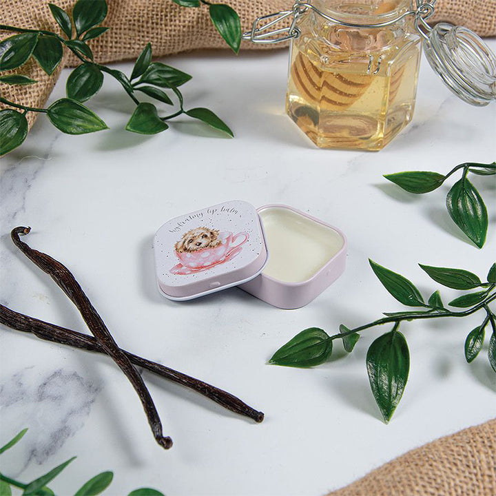 Teacup Puppy | Wrendale Honey & Vanilla Lip Balm Tin | Cracker Filler | Little Gift