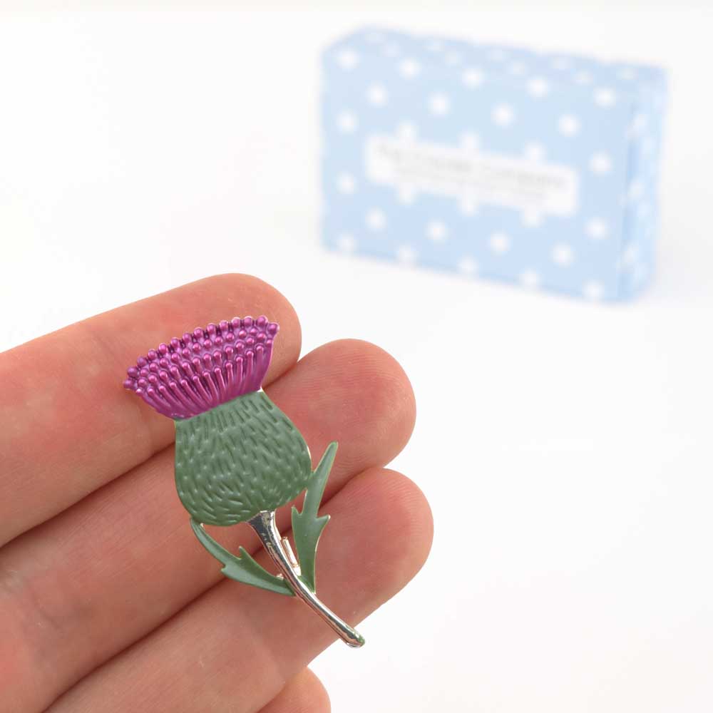 Scottish Thistle | Silver Tone Brooch | Little Gift | Cracker Filler