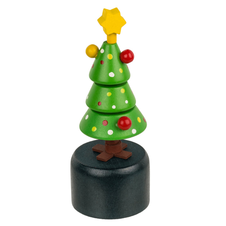 Christmas Wooden Push Up Puppet Toy | 11-13cm | Little Gift | Cracker Filler