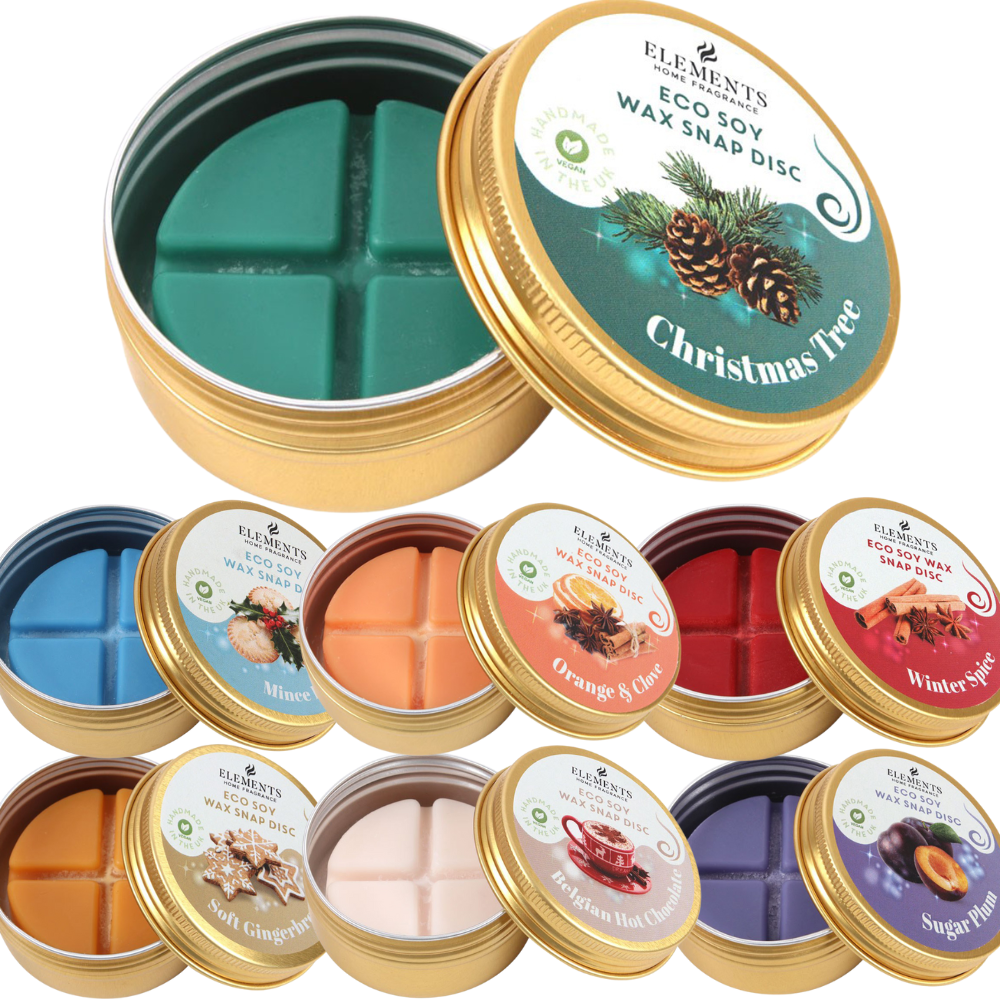 Christmas Soy Wax Snap Discs in a Tin | Cracker Filler | Mini Gift