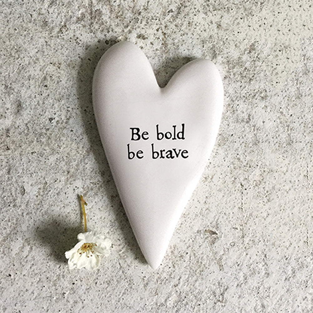 Be Bold Be Brave | Little Ceramic Heart Token | Mini Gift | Cracker Filler