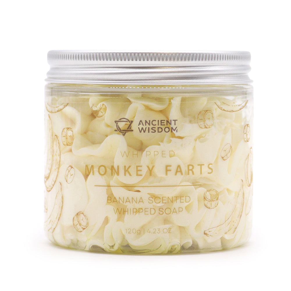 Monkey F4rts Whipped Soap | Banana Scented | Pale Yellow | 120g