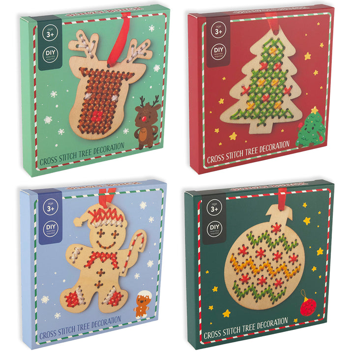 Kids Cross Stitch Christmas Tree Ornament | Complete Sewing Craft Kit
